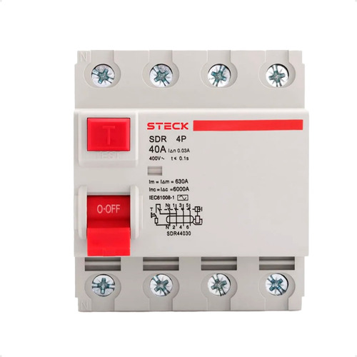 Interruptor De Fuga Disjuntos Idr Tetrapolar 63a - Steck