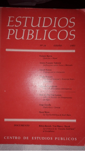 Revista Centro Estudios Públicos Otoño 1983 N°10 (cep)