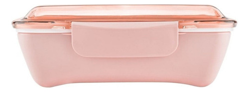 Marmita Divisória Removível Fechamento Hermético 450ml Cor Rosa