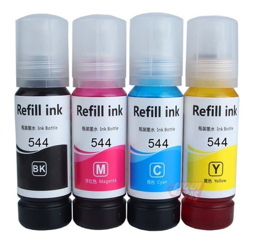 Kit 4 Botellas Tinta Refill 544 Antiderrame T544