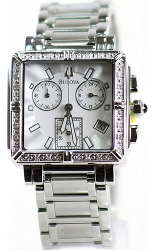 Reloj Bulova Mujer Acero Inoxidable 96r000 Color de la malla Plateado Color del bisel Plateado Color del fondo Blanco
