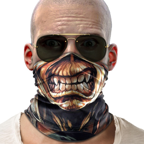 Bandana Mascara Iron Maiden Lenço Moto Ciclismo Proteção 01
