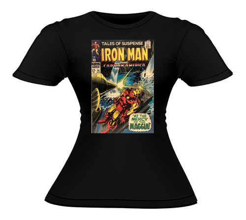 Polera Mujer Algodón Marvel Iron Man Comics Pelicula