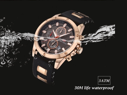Relógio Masculino Original Social Dourado Minifocus Presente