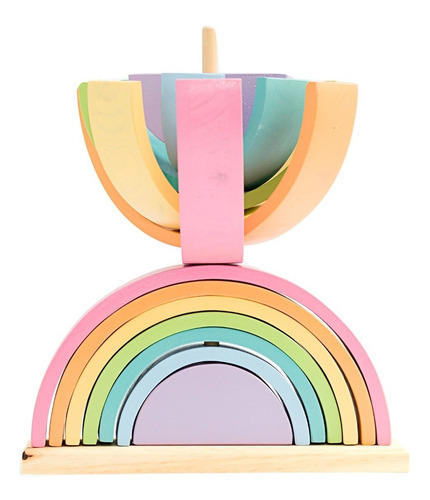 Arco Iris Doble Didáctico Apilable Colores Encastre Waldorf Color Arcoíris