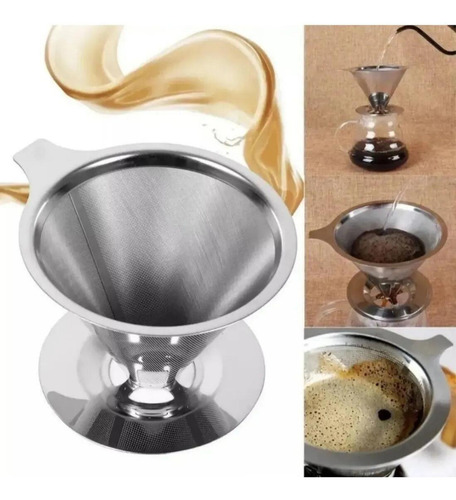 Coador De Café De Aço Inoxidável Para Despejar, Sem