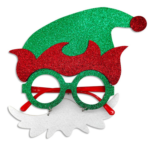 Lentes Gafas Duende Con Bigote Navideño