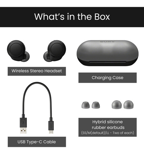 Auriculares Inalámbricos True Wireless Sony Wf-c500b/bz Con