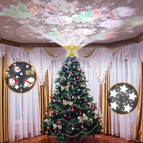 Estrella Iluminada Para Arbol De Navidad Con 2 Modos De Proy