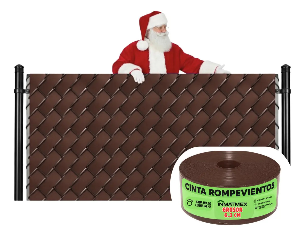 Cinta Rompevientos Para Privacidad 6.3 Ancho Inmatmex Cafe 10m2 6.3 Cm