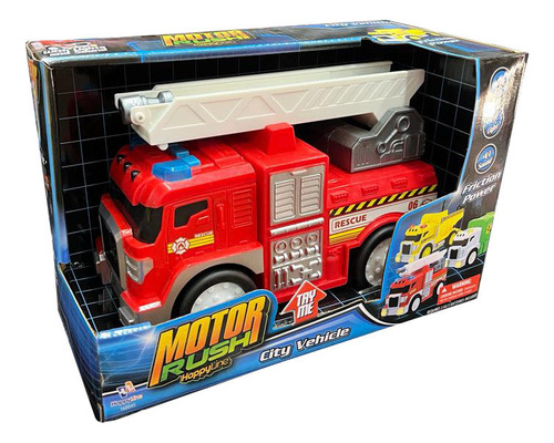 Camión Urbano Con Luz Y Sonido Motor Rush Ik4089 Loony Color Rojo Personaje Camión de bomberos IK0490