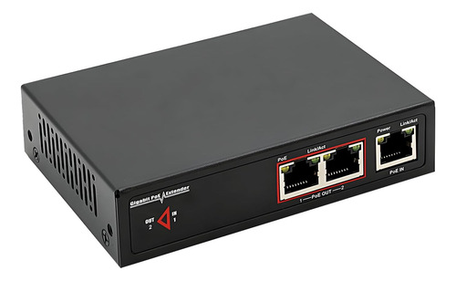 Extensor Gigabit Poe 1 En 2 Puertos Funciona Con Conmutador