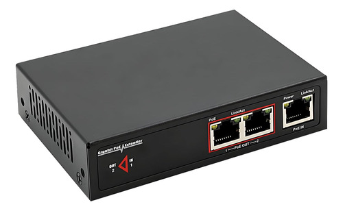 Extensor Gigabit Poe 1 En 2 Puertos Funciona Con Conmutador 