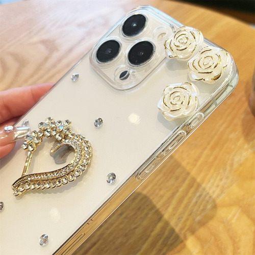 Funda De Teléfono Para Xiaomi Poco X F M C 7 6 5 4 3 Con Diamantes De Imitación, Metal Brillante, Diamante, Amor, Chapada En Oro, Rosa Y Cristal