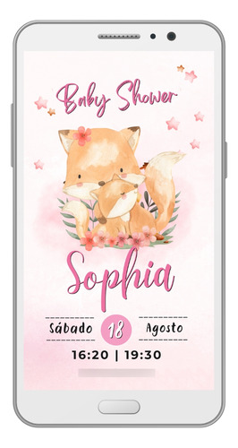 Invitación Tarjeta Digital - Animalitos Zorritos