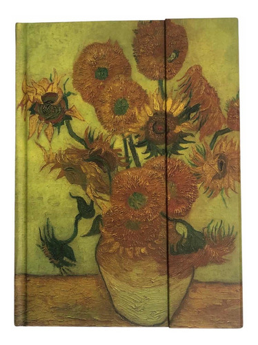 Libreta Pasta Dura. Diario 186 Págs.  Girasoles De Van Gogh.