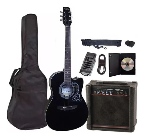 Gran Pack Guitarra Electroacustica Amplificador Accesorios