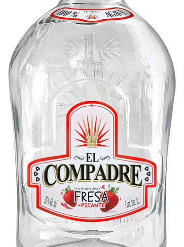 Paquete De 3 Licor De Agave El Compadre Fresa Picante 1 L