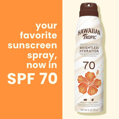Hawaiian Tropic Protector Solar En Spray Transparente Spf 70