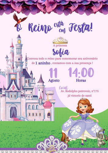 Convite Digital Princesinha Sofia 