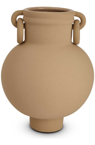 Vaso Em Ceramica Nude Com Alças E Argolas 30cm Mart