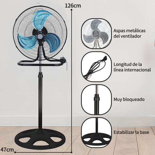 Ventilador 3en1 Piso/pared/pedestal 18 Pulgadas 3pz