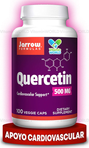 Jarrow Formulas Quercetina De 500 Mg, Es Un Antioxidante Eficaz Que Brinda Un Apoyo Cardiovascular Al Reducir La Oxidación De Las Ldl, Contiene 100 Cápsulas