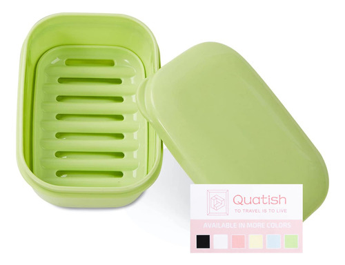 Quatish Soporte Para Jabn De Viaje Con Tapa, Soporte Para Ja