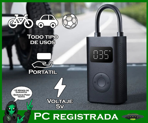 Imagen 3 de 6 de Compresor De Aire Mini Eléctrico Portátil Xiaomi 150psi 5v