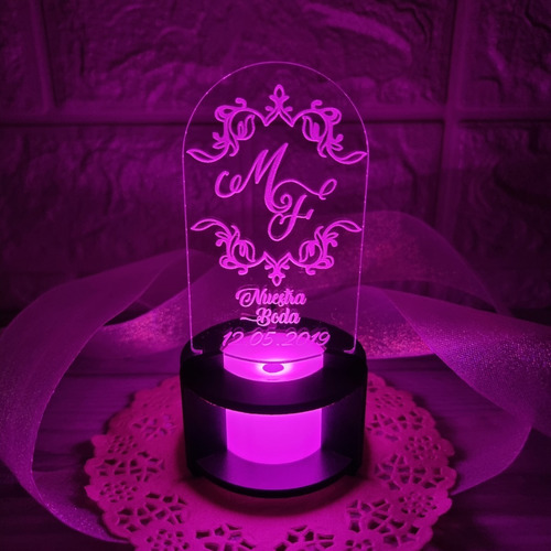  Souvenir Con Luz Personalizado Casamiento Boda X30u