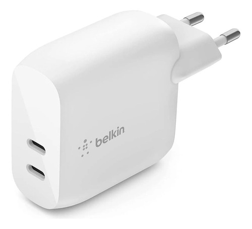 Cargador De Pared Doble Usb-c Pd De 40 W Belkin Color Blanco