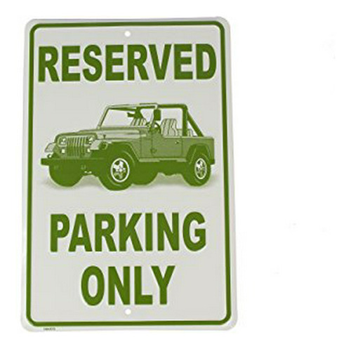Letrero  Parking Only  Con Imagen De Jeep.