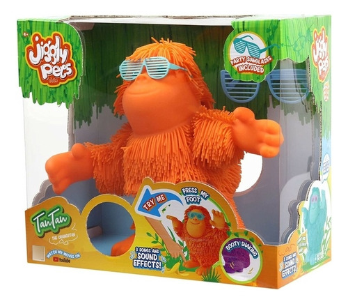 Peludito Shine Tan Tan Orangután Naranja Movimiento Y Sonido