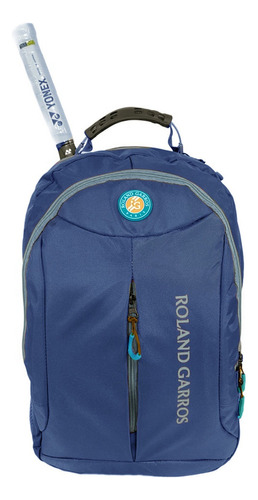 Mochila Urbana Deportiva Raquetero Tenis Reforzada Unisex Color Azul Diseño De La Tela Poliéster