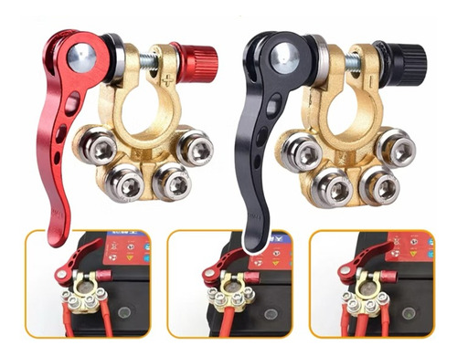 2 Conector Terminal Bateria Com Engate Rápido Carro Par