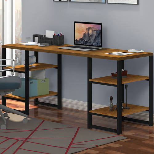 Mesa Para Computador Innovare 4 Prateleiras Cor Marrom