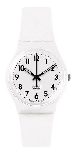 Reloj Blanco Swatch Con Números Negros Gw151o