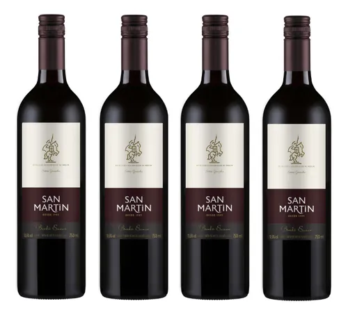 comprar Kit 4 Un Vinho San Martin Bordô Suave 750 Ml