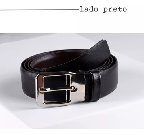 Msn Belts Cinto Social Masculino Plus Size Reversível Dupla Face Preto/marrom 3cm Largura Ajustável Até 160cm Full Envio Rápido Estilo Executivo Elegante