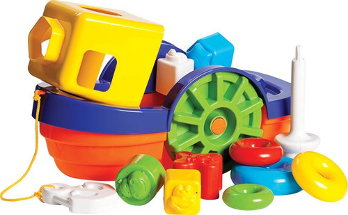 Brinquedo Educativo Encaixe Bebê Barco Didático Flutua