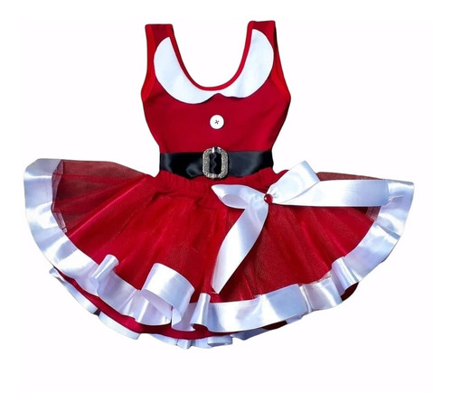 Tutu De Natal Mamãe Noel Infantil Balé Luxo Menina Vermelho