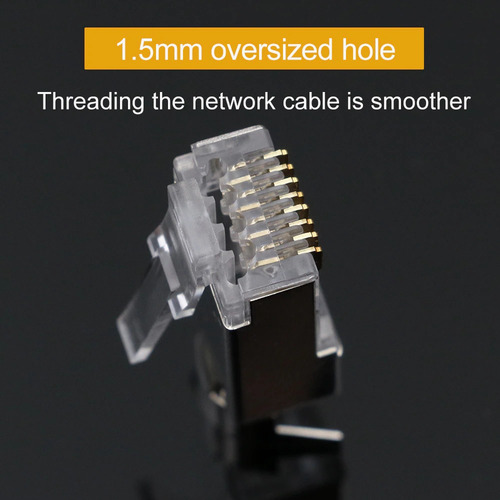Imagen 2 de 9 de 10 Plug Cat8, Cat7, Cat6 Sftp Ftp Rj45 Conector Blindado