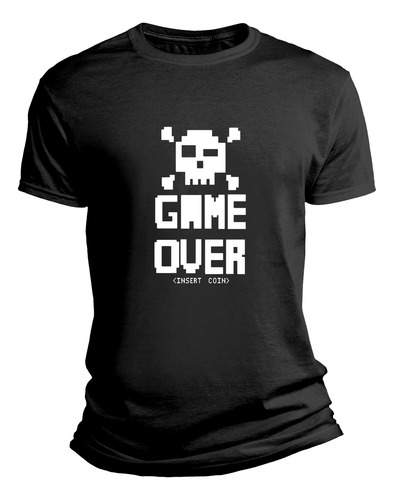 Playera Gamer Game Over Skull Insert Coin Cráneo