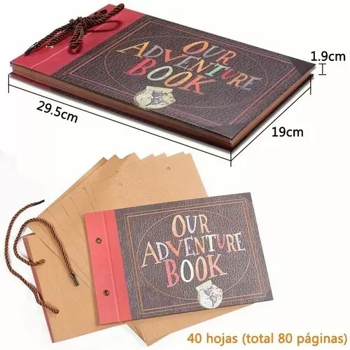 Our Adventure Book - Álbum de recortes de 80 páginas, álbum de