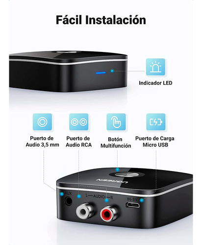 Receptor Bluetooth 5.0 De Audio 30445 Ugreen