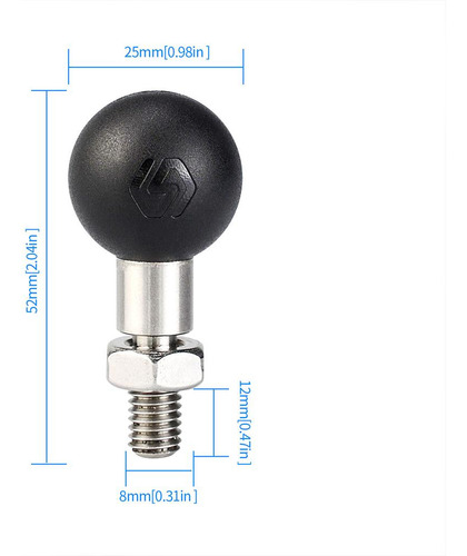 Montajes De Motocicleta Adaptador De Bola 1 /25mm Bola M8