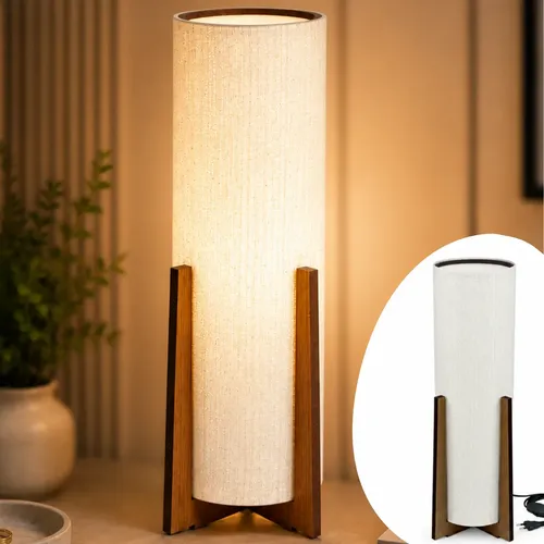 Luminária Abajur Atlas Chão Quarto  De Madeira Mdf Imbuia - R$ 73,99