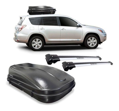 Kit Travessa Bagageiro Rav-4 09/2012 + Baú 510 Litros Oferta