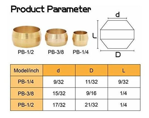 Ruikarhop Pcs Tubo Od   Manguito Compresion Laton Kit