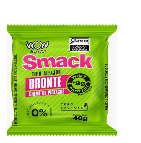 Alfajor Smack Creme De Pistache 50g Wow Cacao